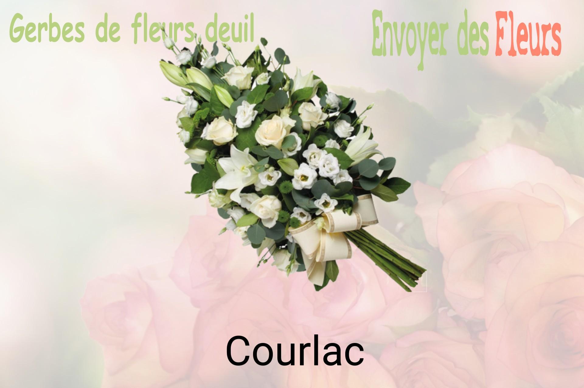 Gerbe de fleurs de deuil livrée à Courlac